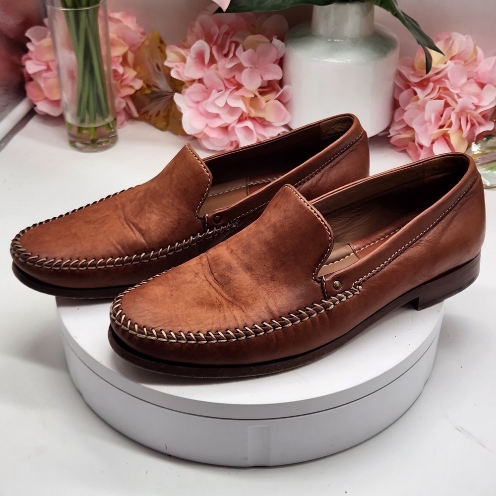 Trask Soft Sheepskin Handmade Slip On Loafers Sz 9.5